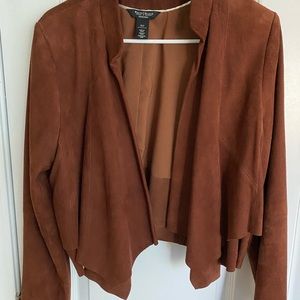 WHBM 💯 Brown Suede Crop Jacket